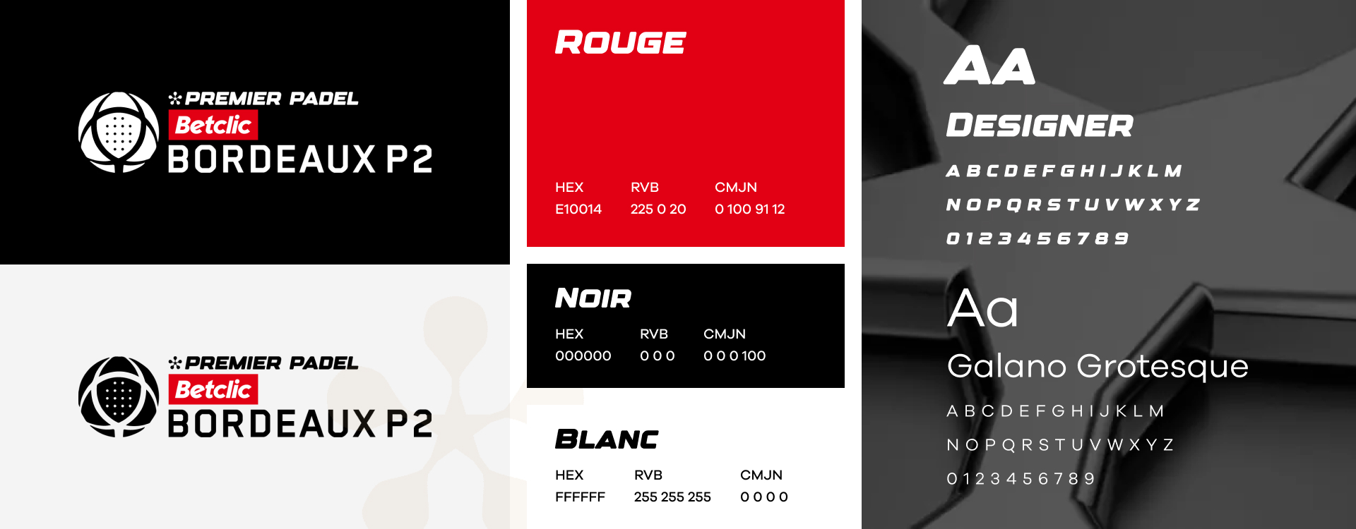 agence web definima betclic bordeaux premier padel graphisme charte graphique typo couleur