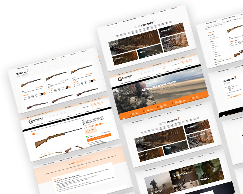 e-commerce bordeaux armurerie occasion armes chasse tir loisir gunmarket identité visuelle