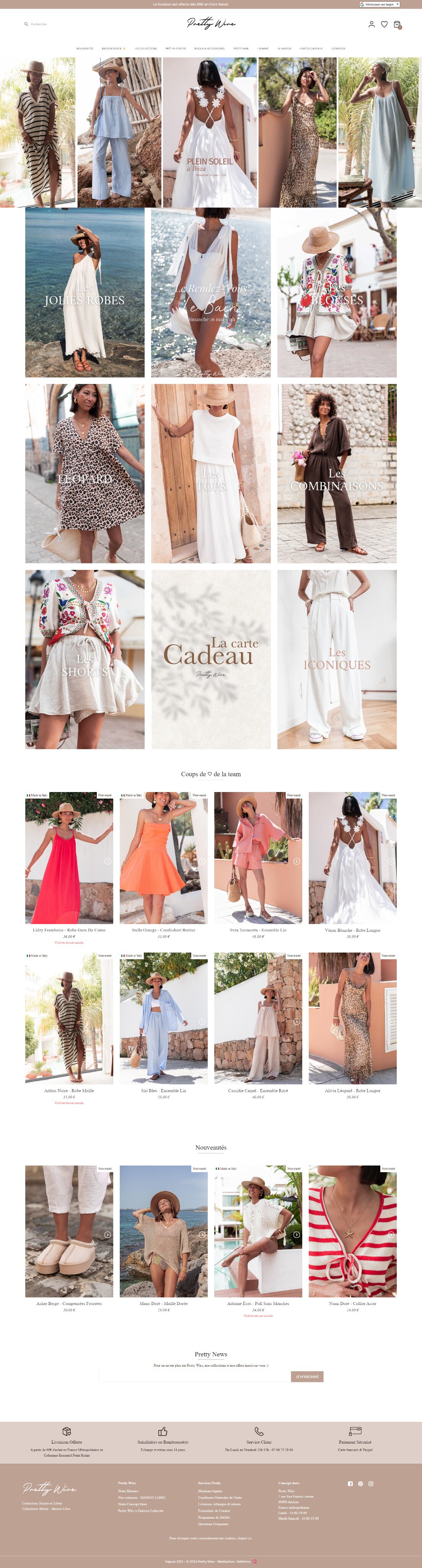 pretty wire site e commerce prestashop sur mesure mode decoration
