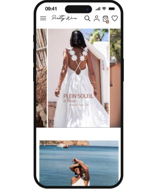 pretty wire pret a porter décoration site e commerce mobile prestashop sur mesure