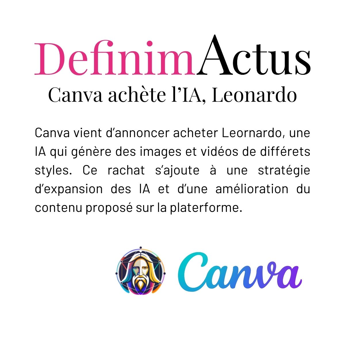 actualités digitales canva leonardo intelligence artificielle génération d'images vidéos 