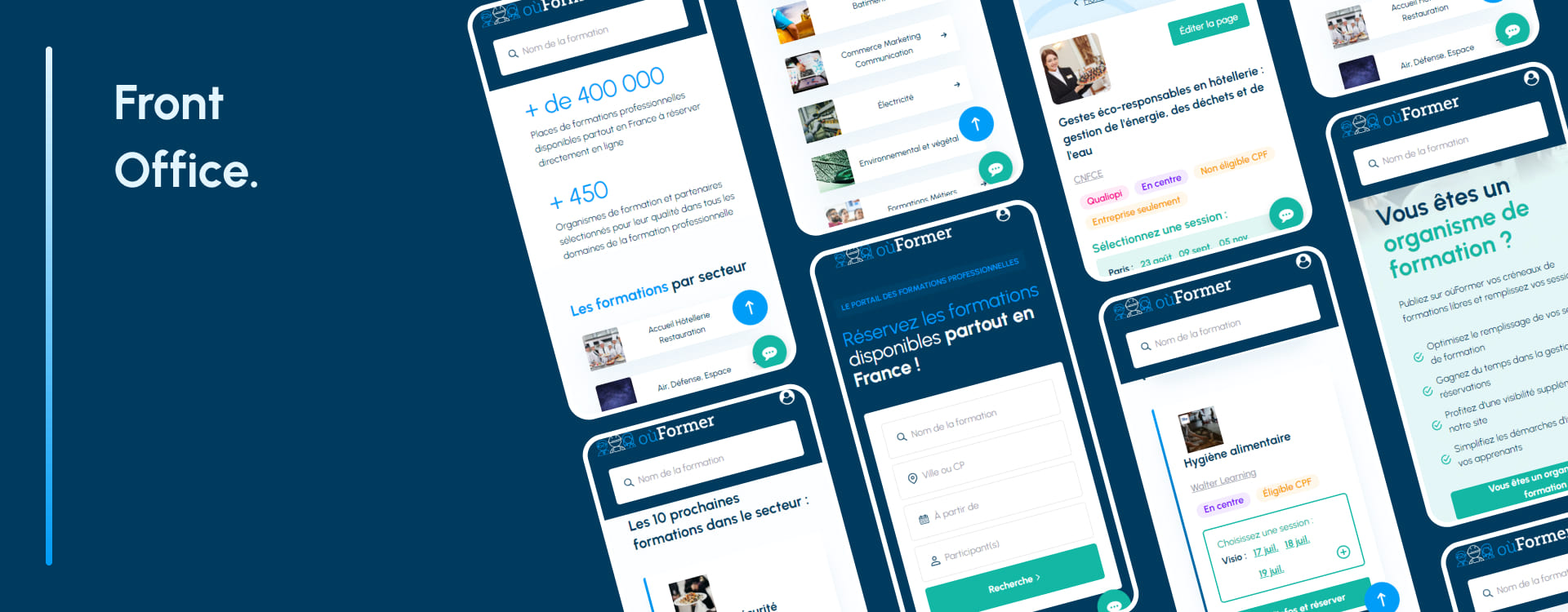 ou former logiciel métier sur mesure front office agende de développement web