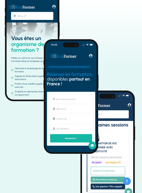 site internet ou former formation en ligne site web sur mesure synfony react nextjs agence web