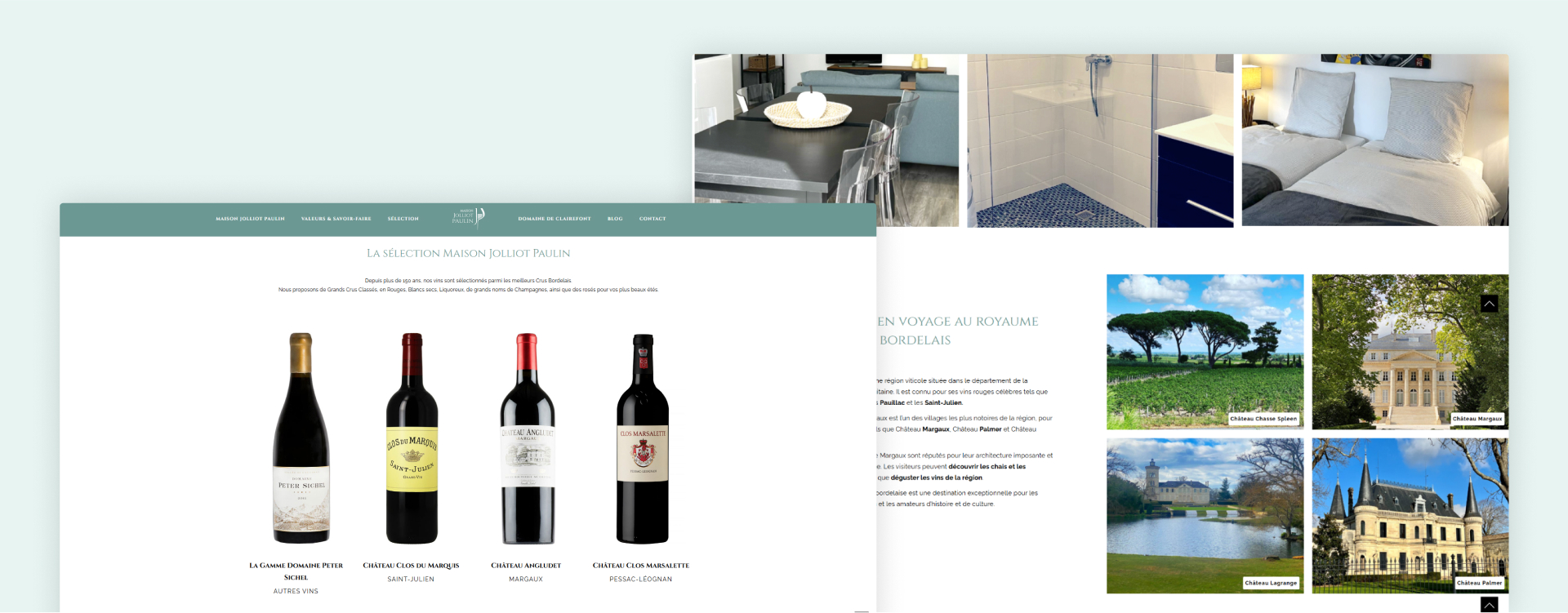 création site vitrine WordPress bordeaux Jolliot Paulin négoce vin courtage gironde expert