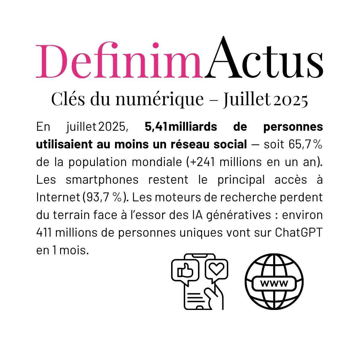 réseaux sociaux 5 41 milliards utilisateurs croissance smartphone accès internet usage IA génératives