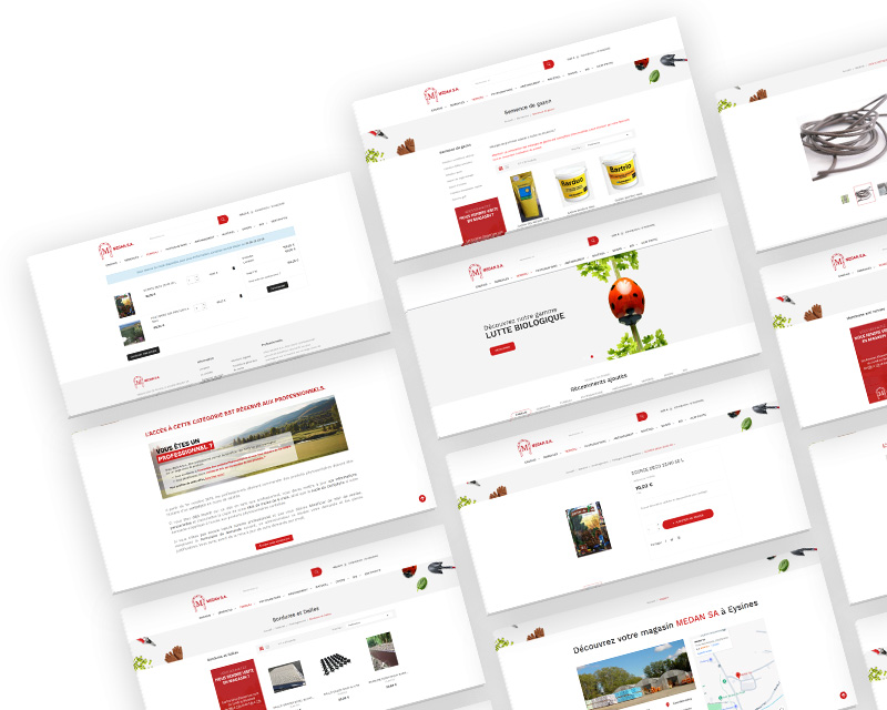 refonte site e-commerce bordeaux fournitures horticoles maraîchage pépinières medan s.a.