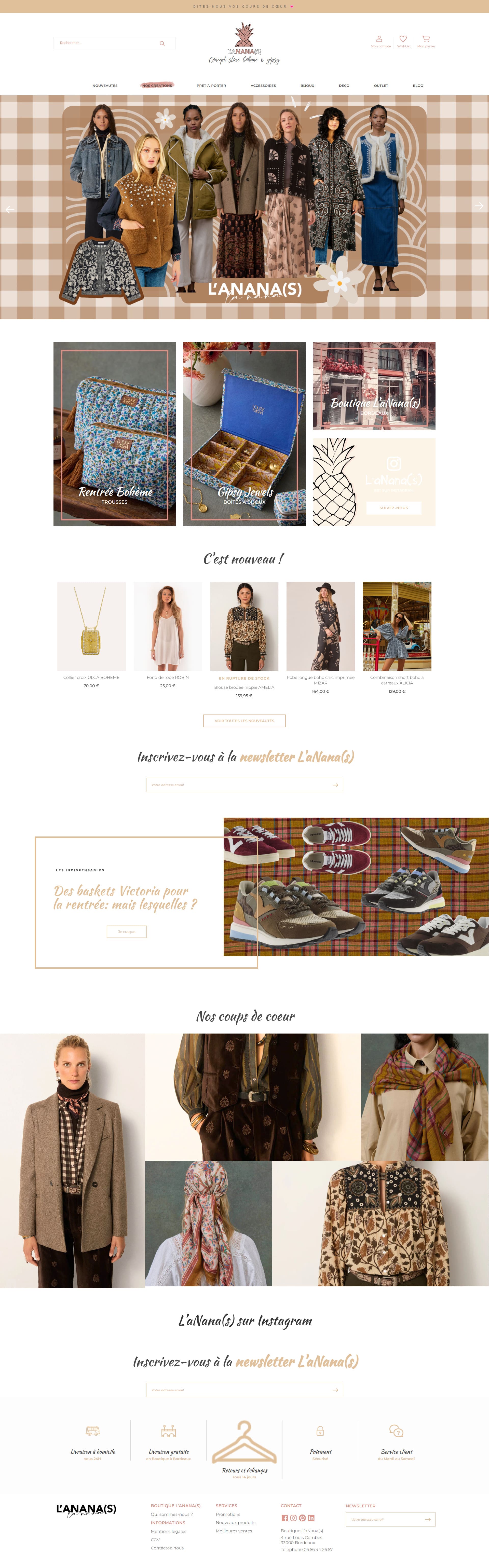 boutique en ligne vêtement bohême chic prestashop avec intégration phiMag defnima agence web