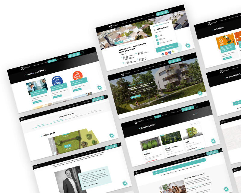 création site vitrine bordeaux promoteur immobilier lotisseur b'concept immobilier neuf