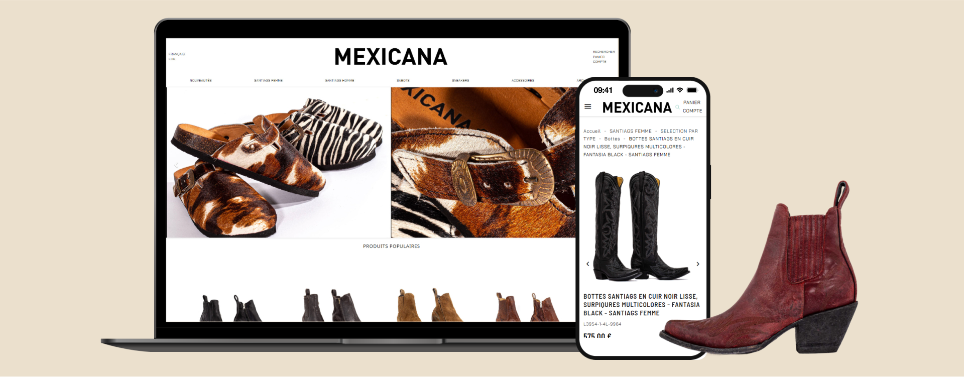 site ecommerce fabricant bottes cuir template prestashop personnalisé catalogue fastmag storytelling
