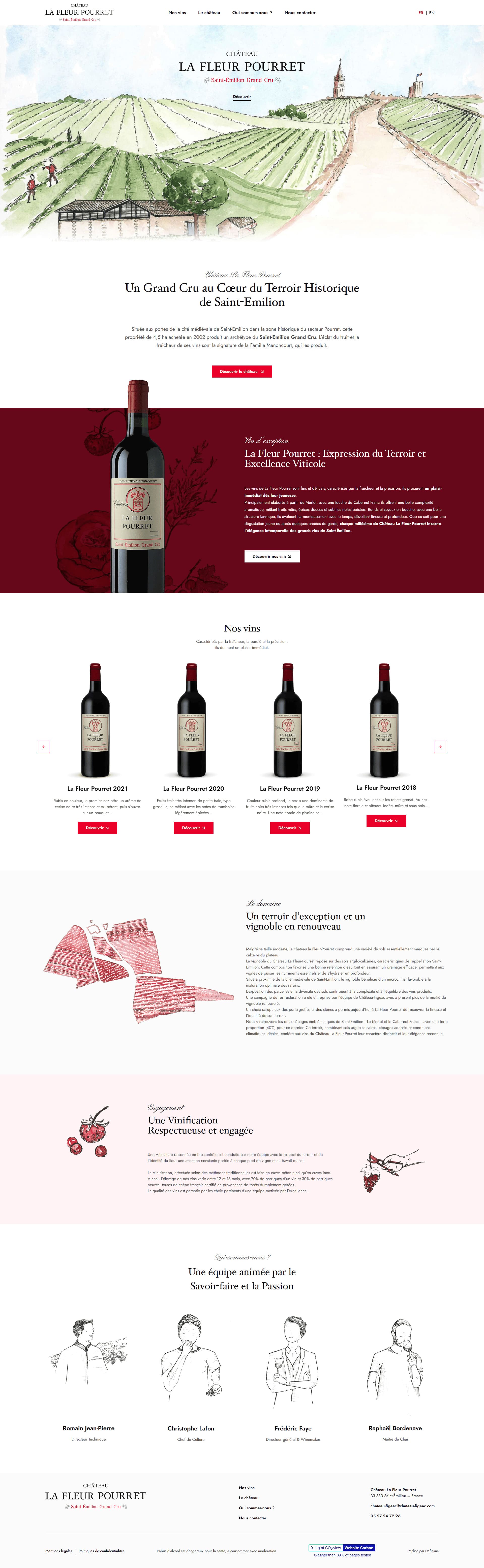 château figeac site web éco conçu design graphique ux ui wordpress développement durable