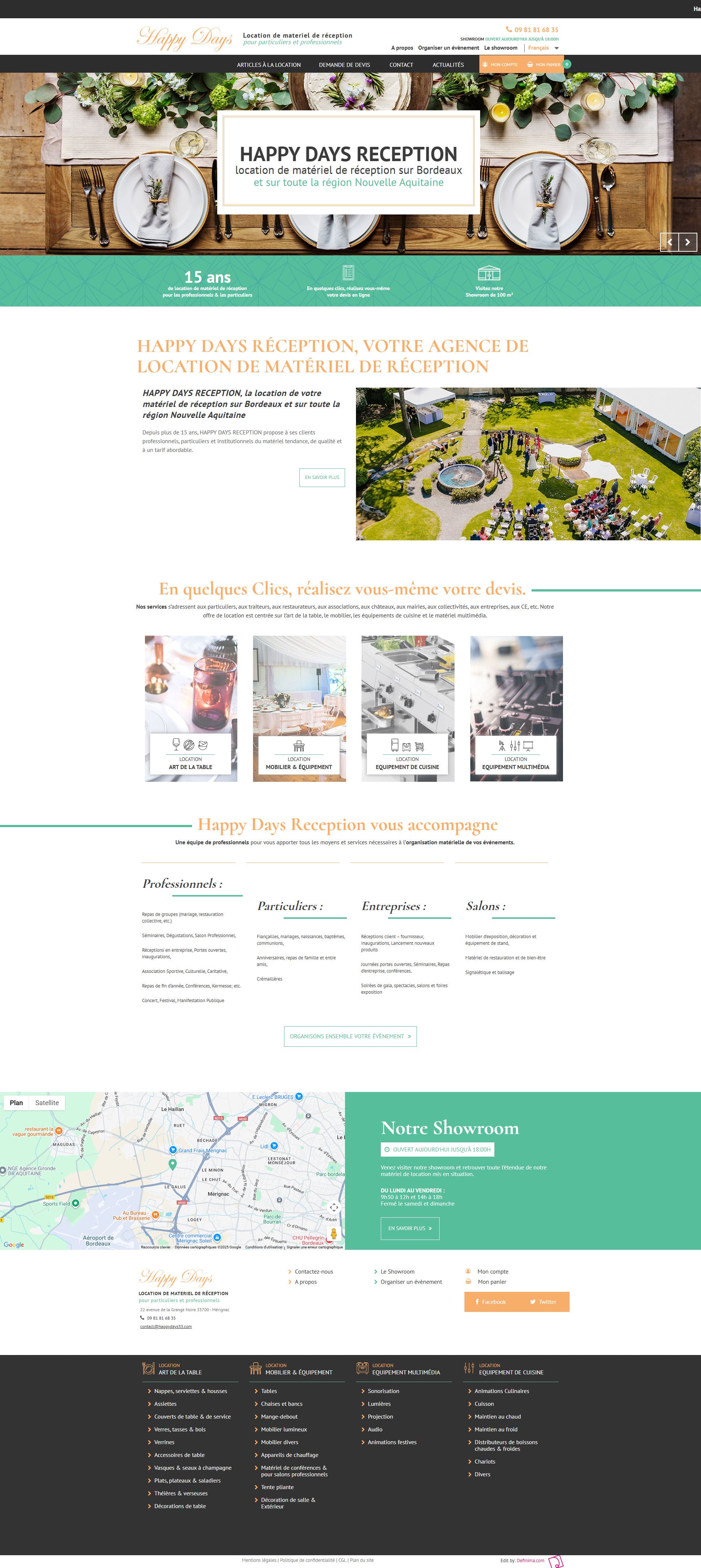 refonte e-commerce devis en ligne intégration ERP site location matériel réception PrestaShop