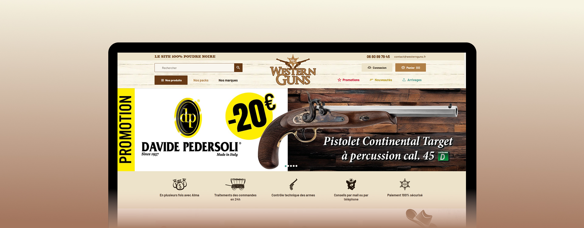 Western Guns migration PrestaShop 8.2 optimisation modules connecteur API stocks design immersif 
