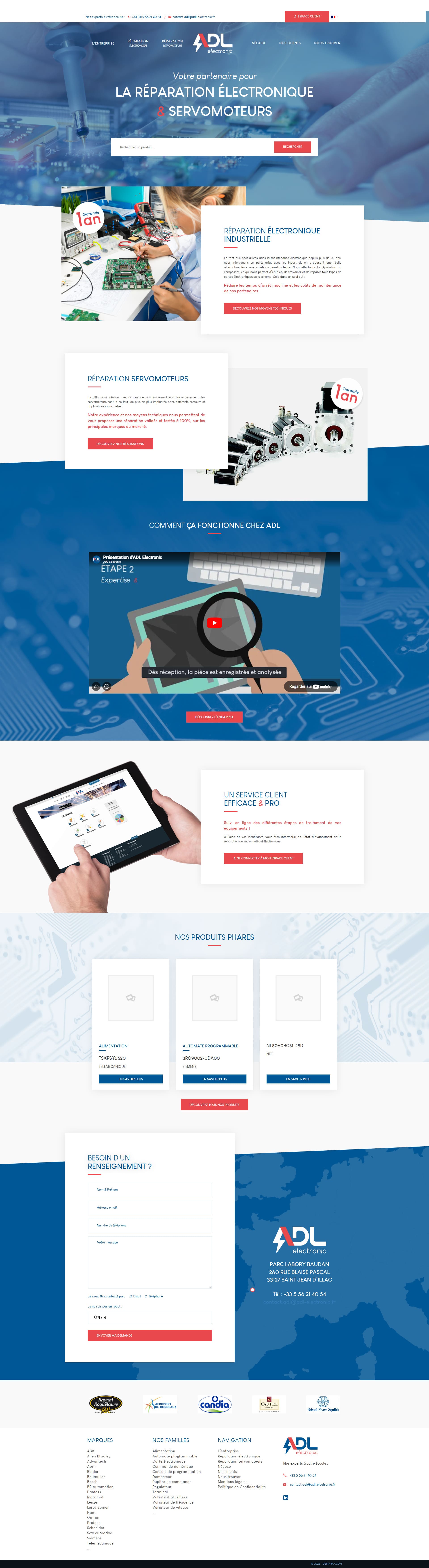 Refonte graphique UX navigation intuitive site vitrine B2B ADL Electronic Definima design moderne expertise technique SEO