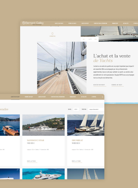 Interface site multilingue broker yachting international version anglaise